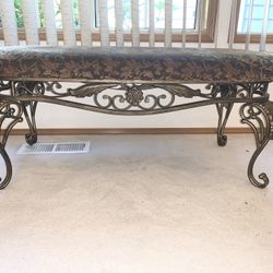 Green Patterned Ashley Furniture Bench