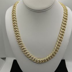 SS Gold Plated 19.65CTW Moissanite Cuban Chain 