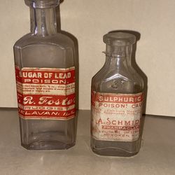 Pair Of Antique Poison Bottles ☠️