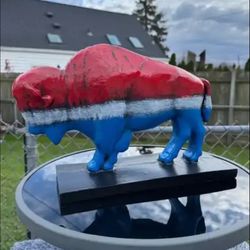 The Red White And Blue Buffalo Statue