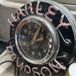 Harley Davidson Neon Clock Light 