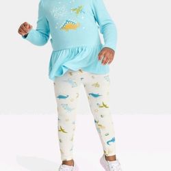 Cat & Jack Toddler Girls Hanukkah Dinosaur Outfit | Size 2T | 2-piece set