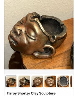 Jamaican artist signed small wood sculpture 5’X4.5’