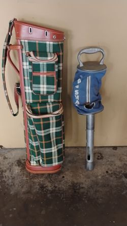 Vintage Wilson Indestructo Plaid Golf bag with Shag Bag