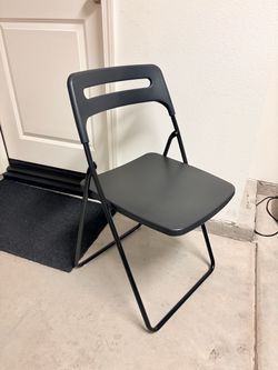 Black Folding Chair with Metal Frame