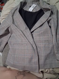 NWT Worthington Metallic Plaid Blazer Size 1X Workwear Professional