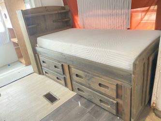 Twin bed frame with mattress