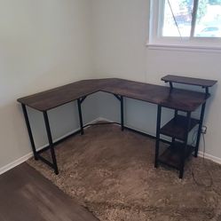 GreenForest L Shaped Desk with Monitor Stand 