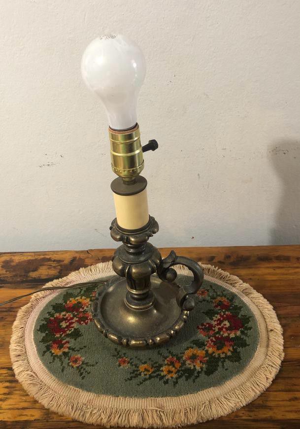 Lámpara Antigua De Bronce 