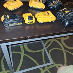 Dewalt 20v Set 5 Batteries -2 Bat Chargers 6 Tools 