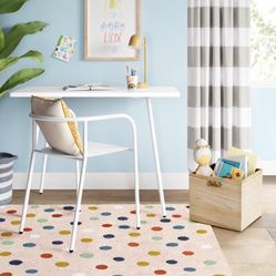 Kids Metal Desk Chair White - Pillowfort™: Stackable Steel Frame, Unupholstered, Kids Dining/Activity Chair