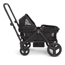 Munchkin Ultra-lite Stroller Wagon Black- All Terrain Tires, 3- Point Harness, Folds for Easy Transport, Rubber Tires