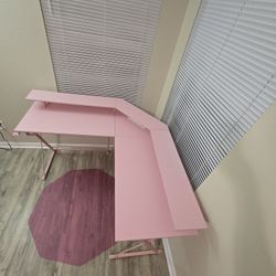 Pink L Desk