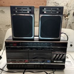 SHARP GF-9191 - Vintage Boombox Ghettoblaster Detachable Speakers + Mic in