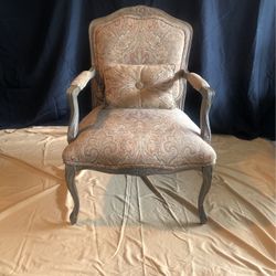 Vintage Italian Made SUPER BOWl SPECIAL Armed Chair . Custom Fabric With Matching Pillow 