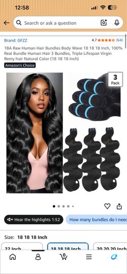 18”, 18”, 20” Body Wave Human Hair Extensions