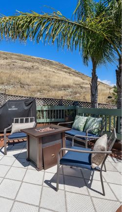 3-Piece Outdoor Patio Conversation Set + Fire Pit