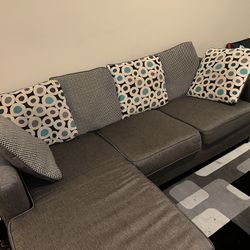 2 Piece Gray Sectional Couch 