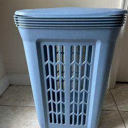 Rubbermaid Laundry Free Standing Hamper Basket With Lid Heavy Duty