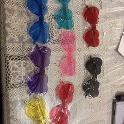 Frienda 8 Pairs Heart Shaped Sunglasses for Women Rimless Heart Glasses Candy Color Sunglasses