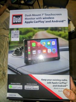 Dual Mount 7" Touchscreen monitor with wireless Apple car play and Android  Brand new In the box