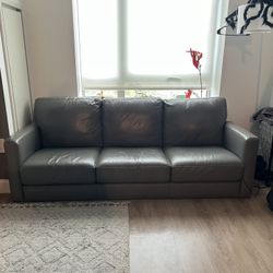 Gray  Leather Couch