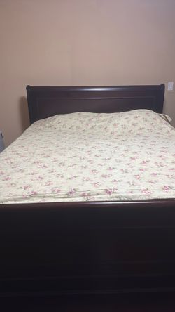 King bed frame and mattress