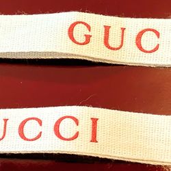 NEW Gucci ~White/Red 3/4" Grosgrain Holiday Ribbon ~ 2+ Yards (74 Inches Total)
