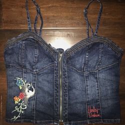 Women’s Harley Davidson embroidered corset top