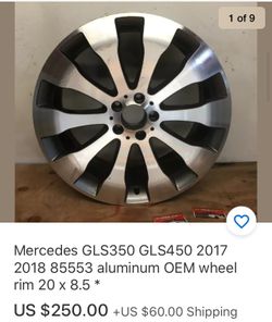 Mercedes GLS350 GLS(contact info removed) 2018 85553 aluminum OEM wheel rim 20 x 8.5 *