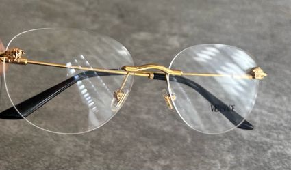 Gold Framed Rimless Versace EyeGlasses (VE1305) Unisex