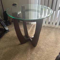 Round Glass Top Side Table