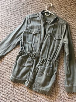 Express Olive Green Military Utility Jacket