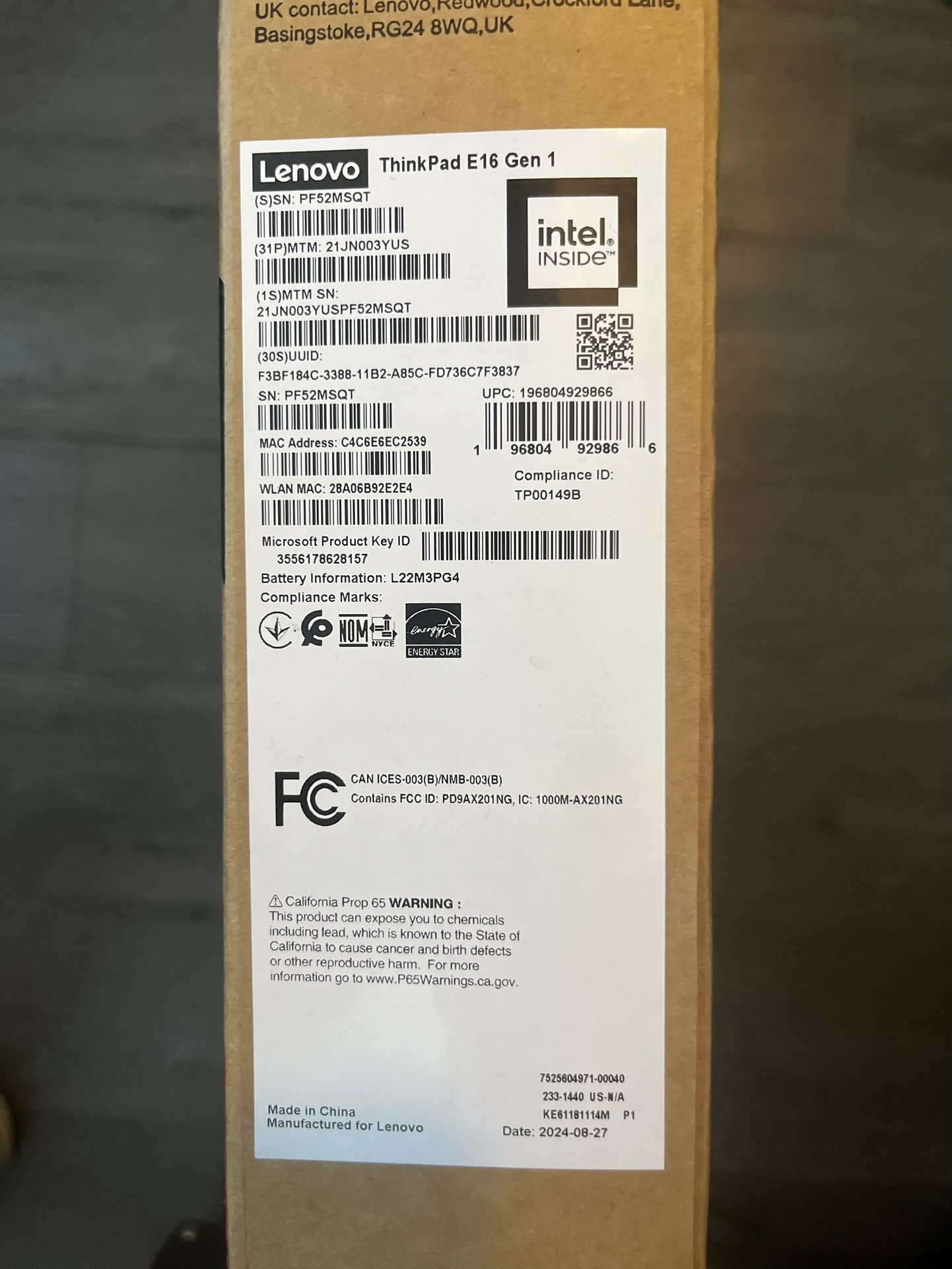 Lenovo - Laptop ThinkPad E16 Gen 1 de 16" - Intel Core i5 con 16 GB de memoria - SSD de 256 GB
