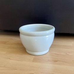 8” White Glazed Ceramic Planter Pot