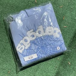 Sp5der Hoodie Sky Blue Size Small