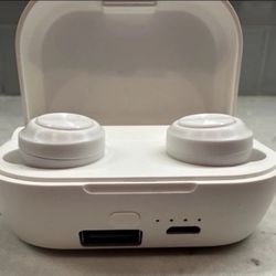 New— Azzaro wireless earbuds white