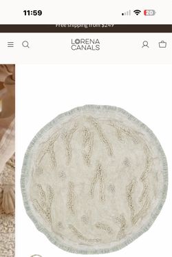 NWT Lorena Canals Washable Play Rug Island 4’ Diameter For Kids Bedroom/Nursery/Ect