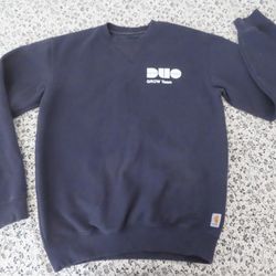 Carhartt Men's Midweight Loose fit Size S Navy Logo Crewneck Sweatshirt