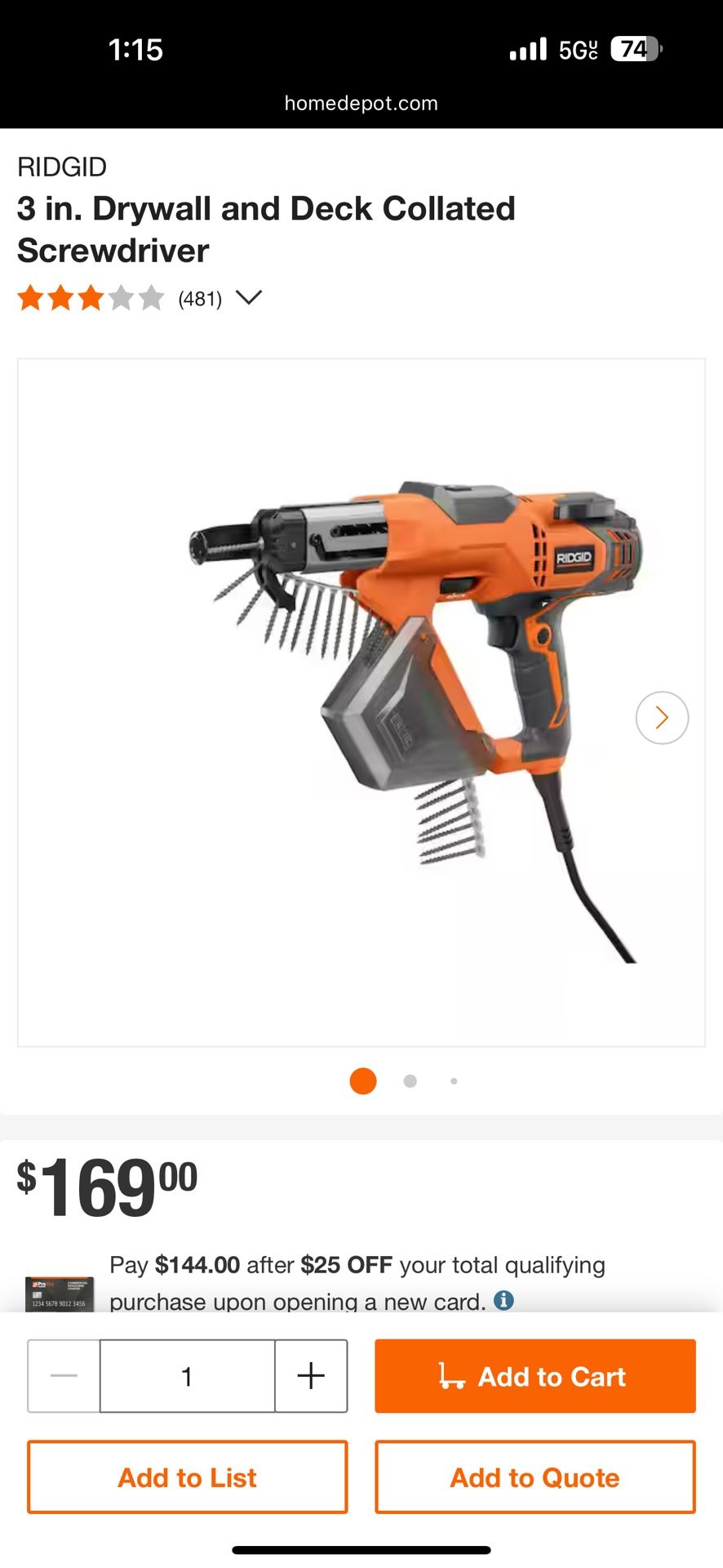 Ridgid Drywall Screw Gun