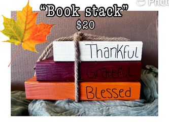 Thankful Grateful Blessed Wood Block Stack