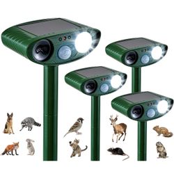 4 Pack Solar Animal Repeller for Raccoons, Deer & Squirrels ص