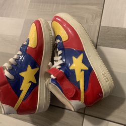 A Bathing Bape Sta Mid Red Yellow Blue Size 9.5