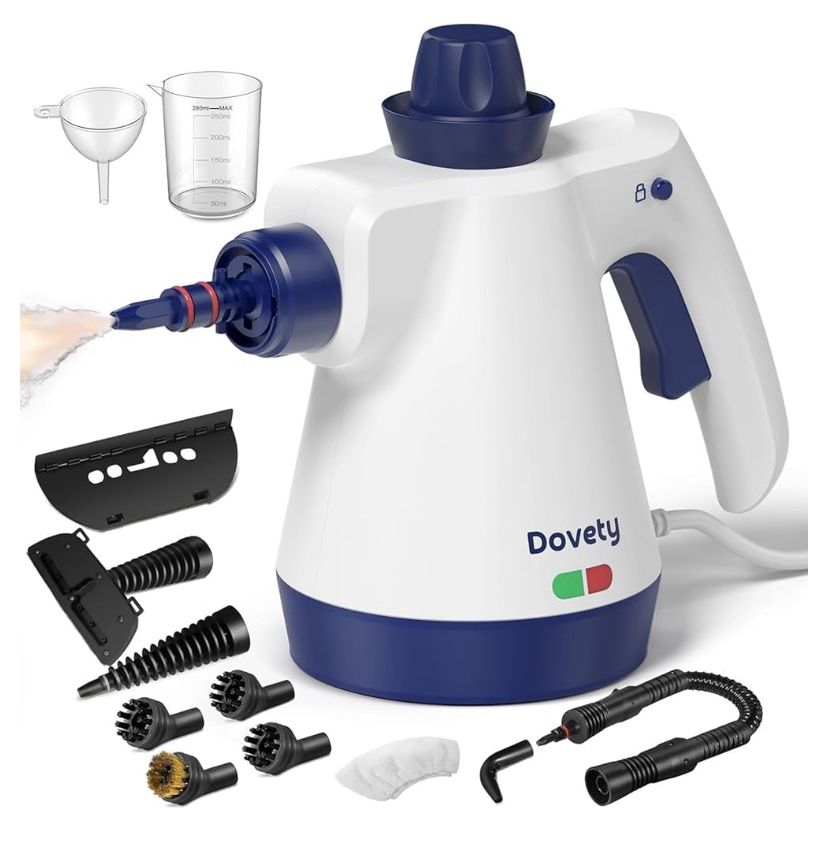 Pressurized Handheld Steam Cleaner for Home with 12pcs Accessories & Safety Lock, Multi-Surface & Powerful Home Use Steamer for Cleaning, Car, Bathroo