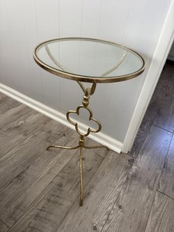 Glass and gold table