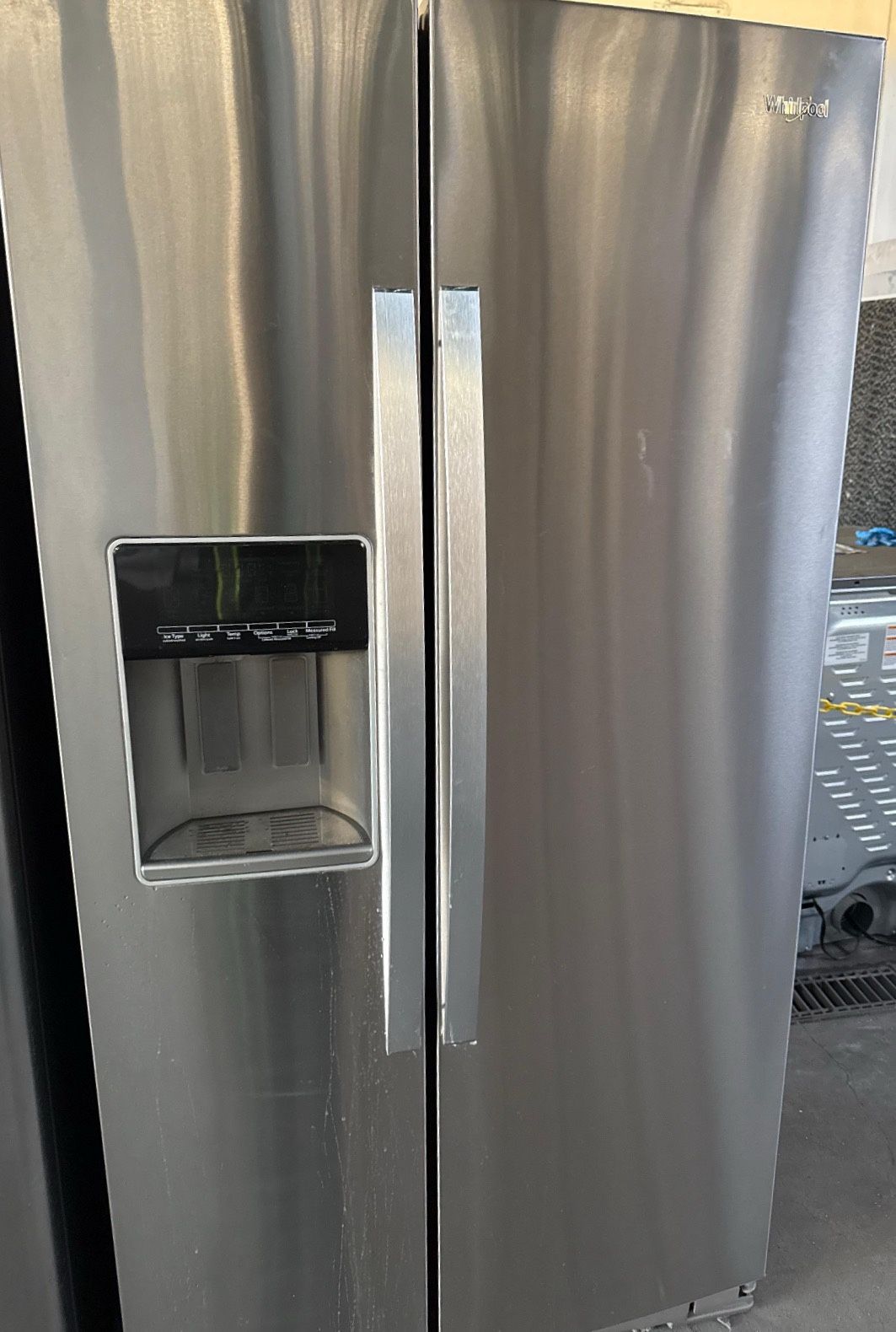 36” WHIRLPOOL SIDE X SIDE COUNTER-DEPHT REFRIGERATOR “WORKS GREAT “ STAINLESS STEEL
