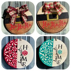 Christmas 12” Signs Hand painted And Sealed