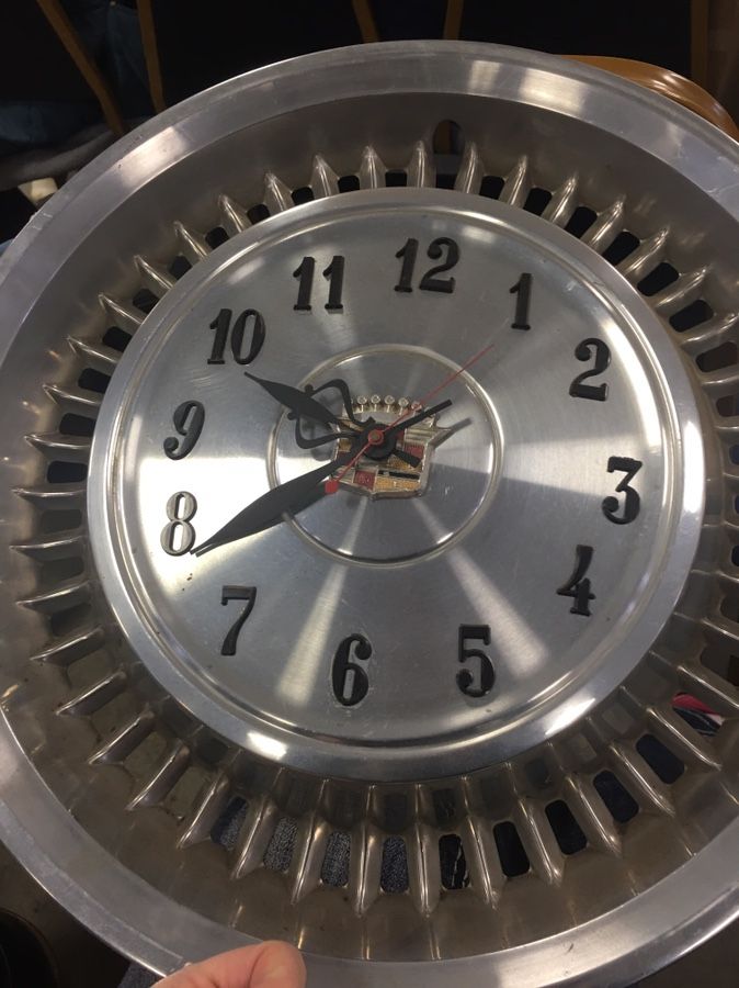Vintage Cadillac Hubcap Clock!