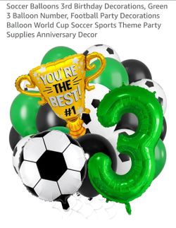 Soccer 3rd Birthday Balloon Decoration Set