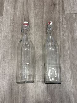 Two Glass Water Canisters 